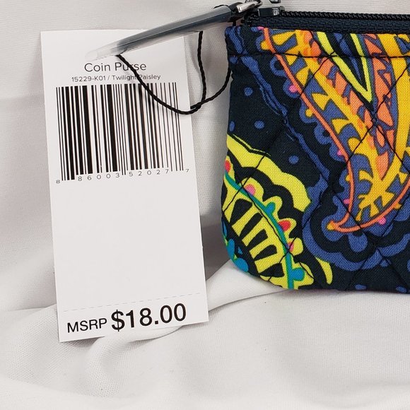 Vera Bradley Coin Purse, Twilight Paisley Pattern - Picture 4 of 4